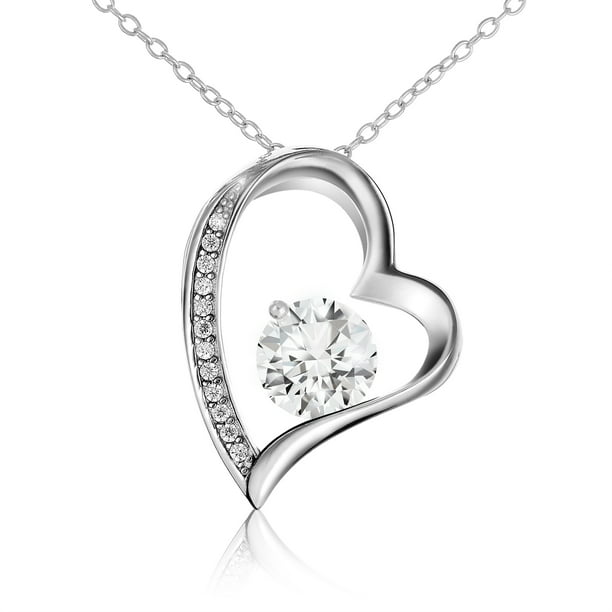 Lagenlook polished matte silver elongated large open heart pendant long necklace 